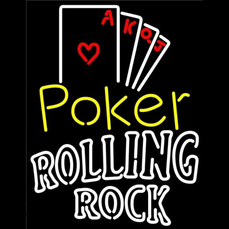Rolling Rock Poker Ace Series Beer Sign Enseigne Néon