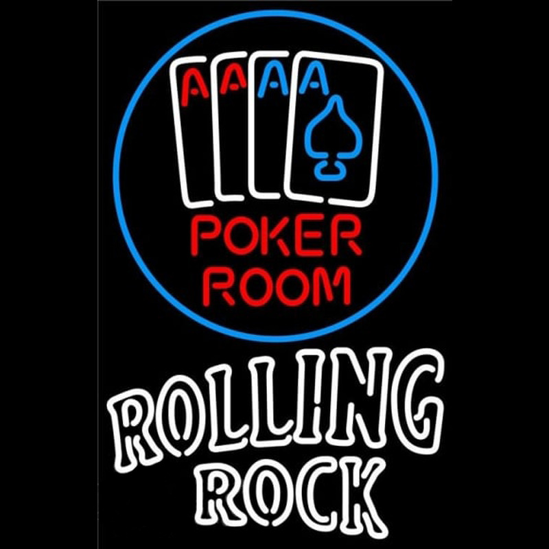 Rolling Rock Poker Room Beer Sign Enseigne Néon