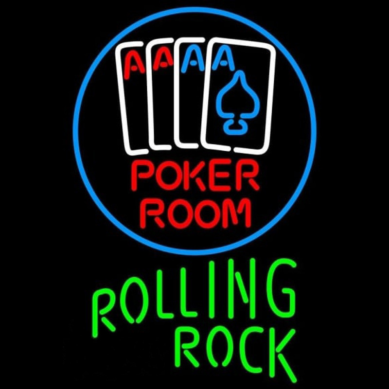 Rolling Rock Poker Room Beer Sign Enseigne Néon