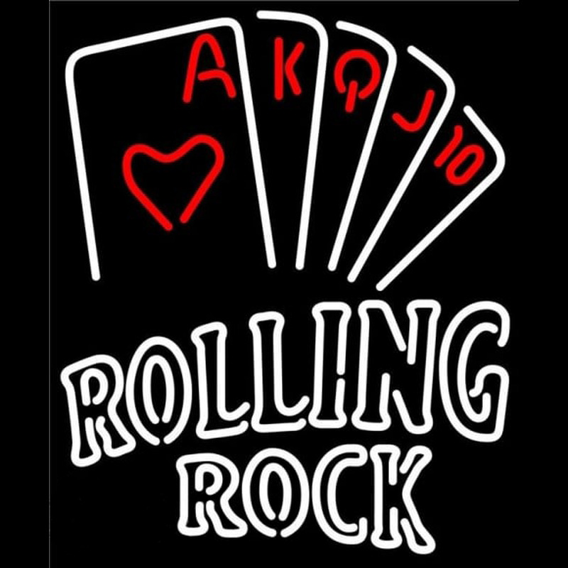 Rolling Rock Poker Series Beer Sign Enseigne Néon