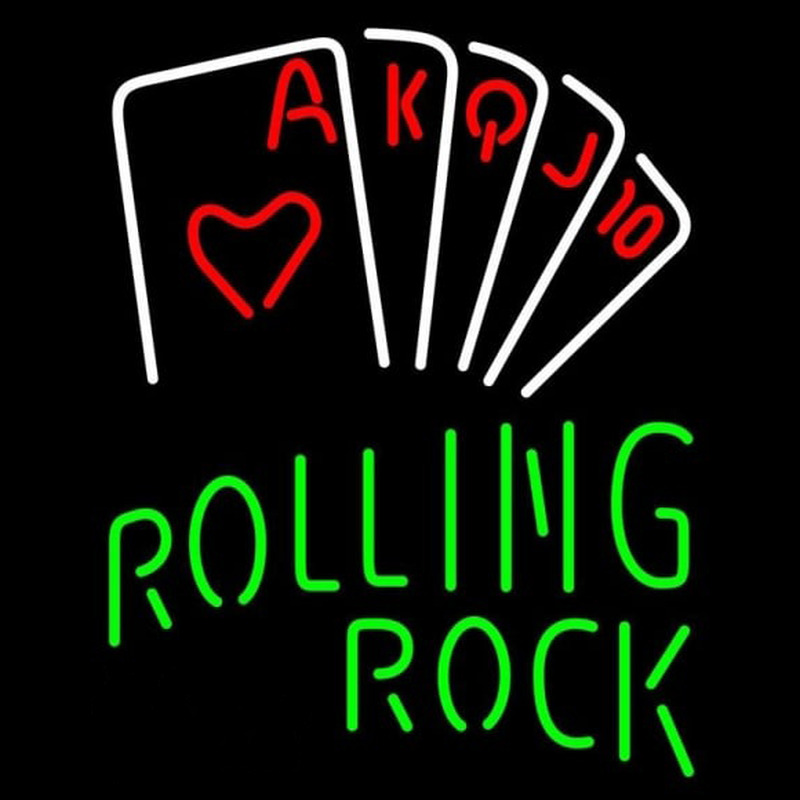 Rolling Rock Poker Series Beer Sign Enseigne Néon