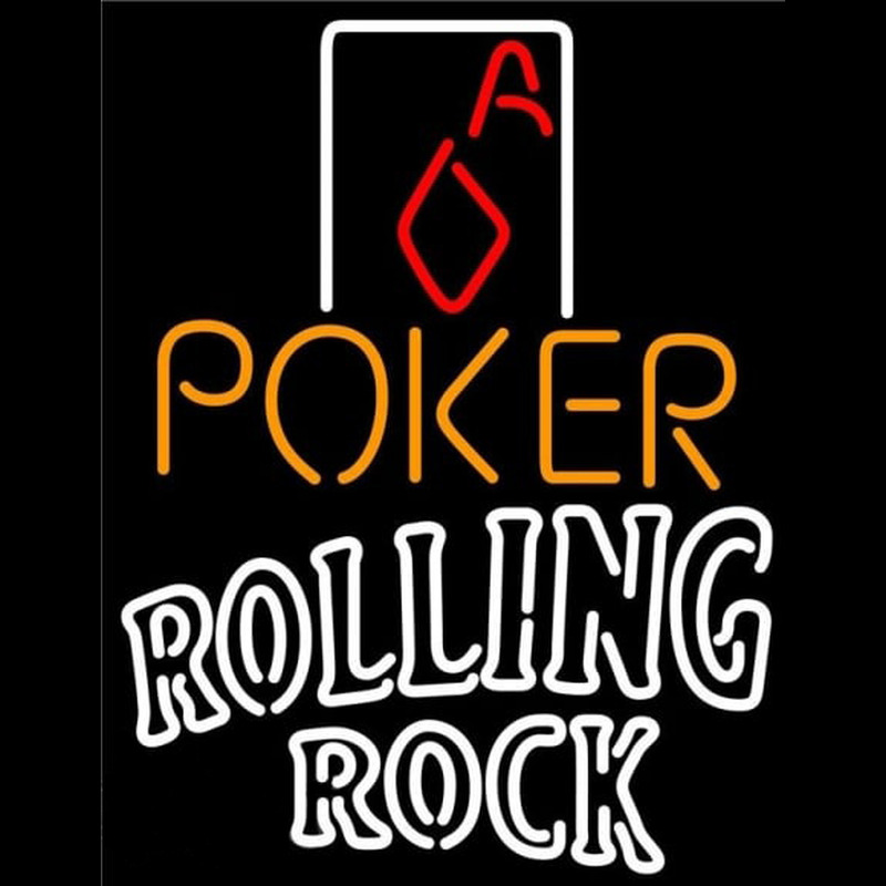 Rolling Rock Poker Squver Ace Beer Sign Enseigne Néon