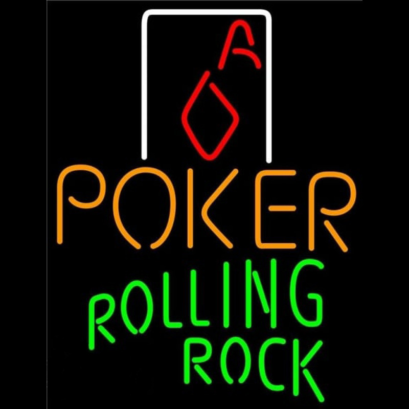 Rolling Rock Poker Squver Ace Beer Sign Enseigne Néon