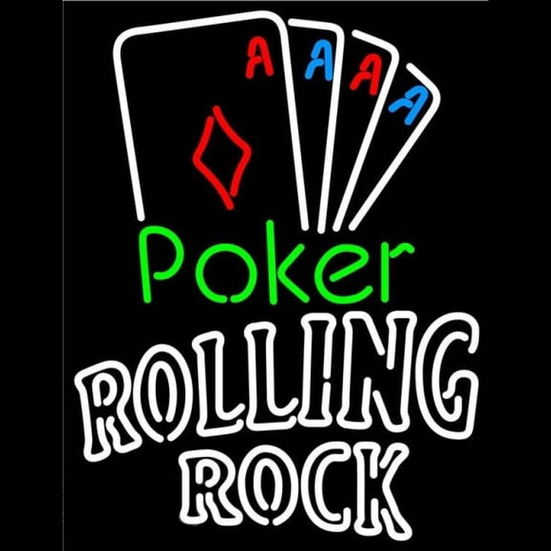 Rolling Rock Poker Tournament Beer Sign Enseigne Néon