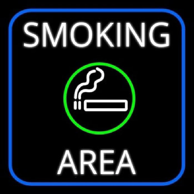 Round Smoking Area With Cigar Enseigne Néon