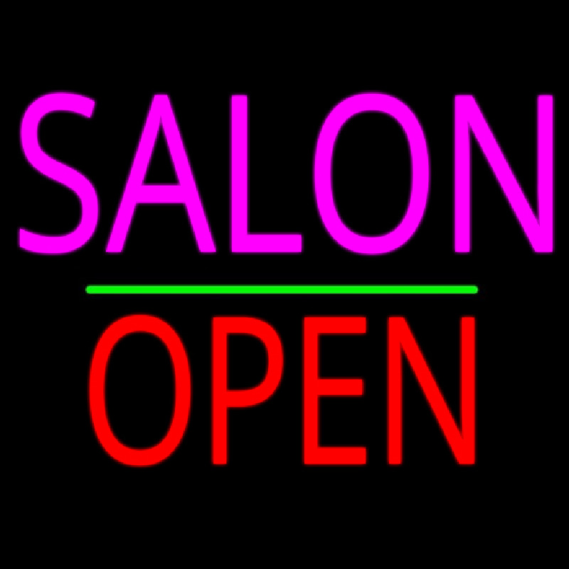 Salon Block Open Green Line Enseigne Néon
