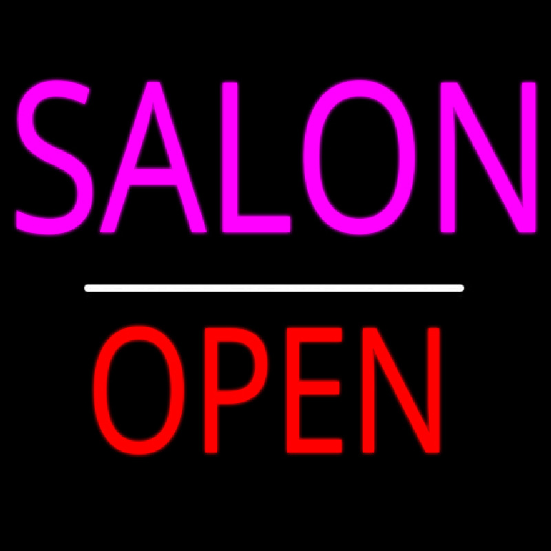 Salon Open White Line Enseigne Néon