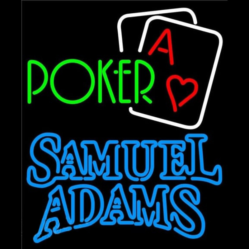 Samuel Adams Green Poker Beer Sign Enseigne Néon
