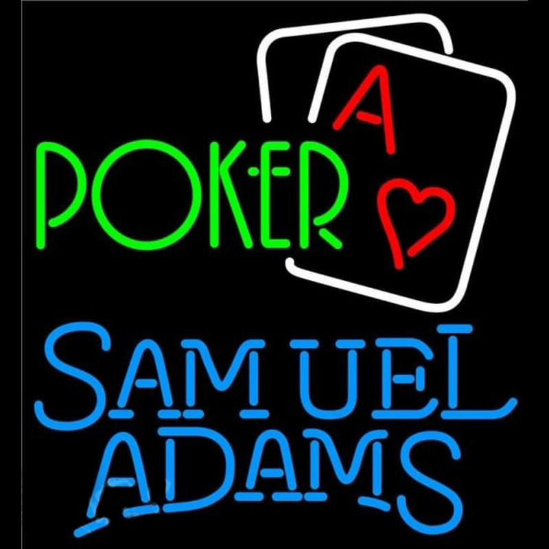 Samuel Adams Green Poker Beer Sign Enseigne Néon