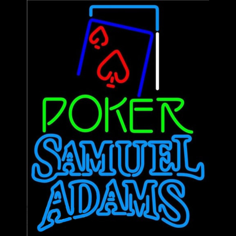 Samuel Adams Green Poker Red Heart Beer Sign Enseigne Néon