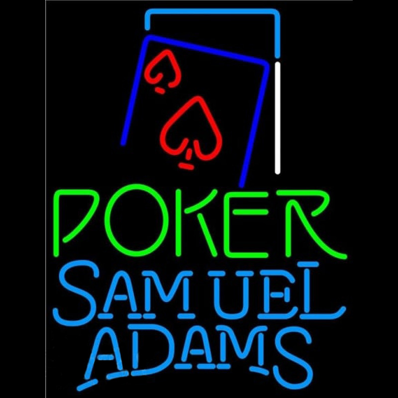 Samuel Adams Green Poker Red Heart Beer Sign Enseigne Néon