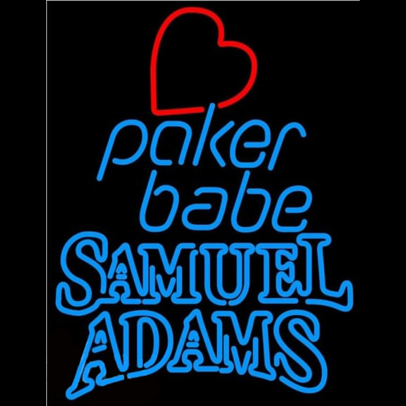 Samuel Adams Poker Girl Heart Babe Beer Sign Enseigne Néon