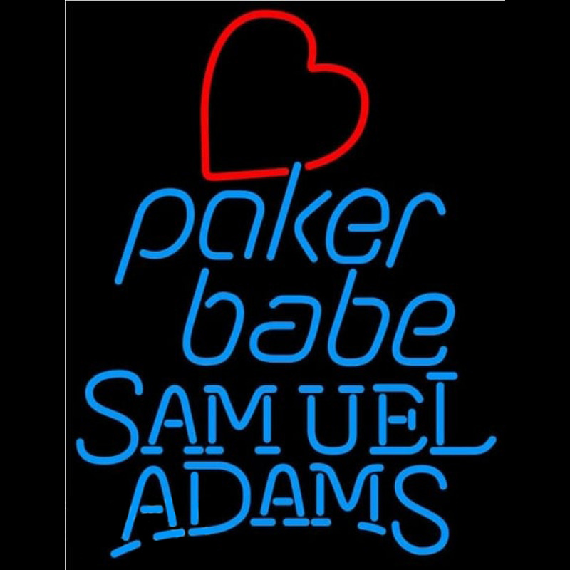 Samuel Adams Poker Girl Heart Babe Beer Sign Enseigne Néon