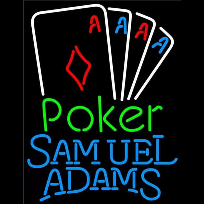 Samuel Adams Poker Tournament Beer Sign Enseigne Néon