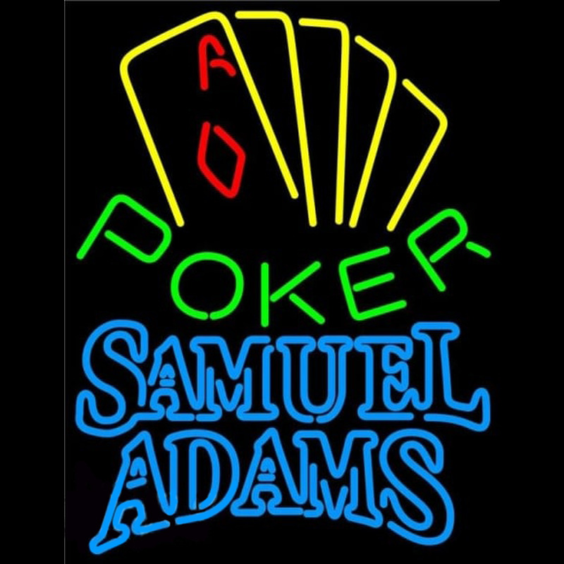 Samuel Adams Poker Yellow Beer Sign Enseigne Néon