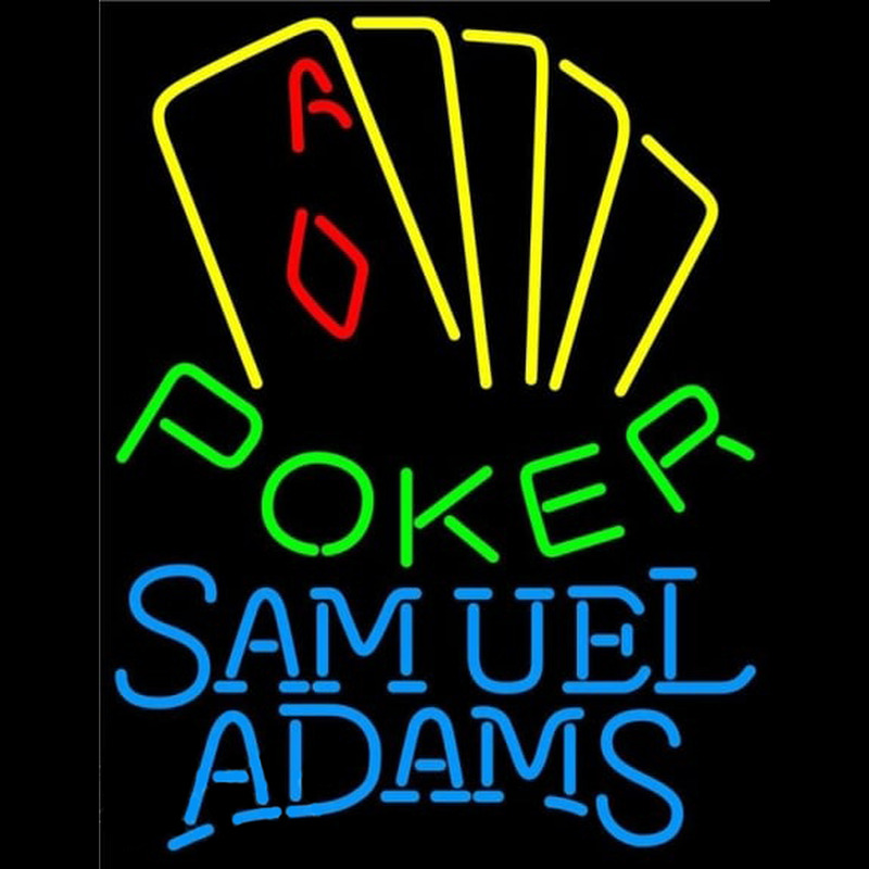 Samuel Adams Poker Yellow Beer Sign Enseigne Néon