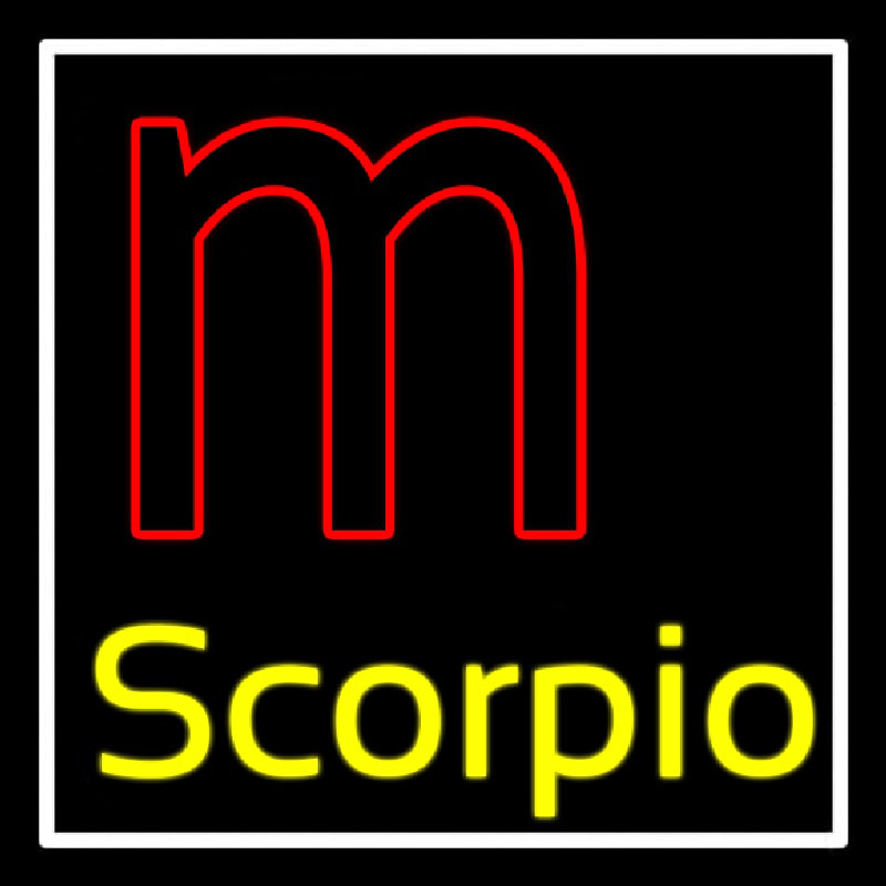 Scorpio Zodiac White Border Enseigne Néon