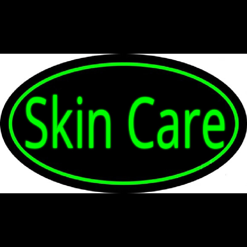 Skin Care Oval Green Enseigne Néon