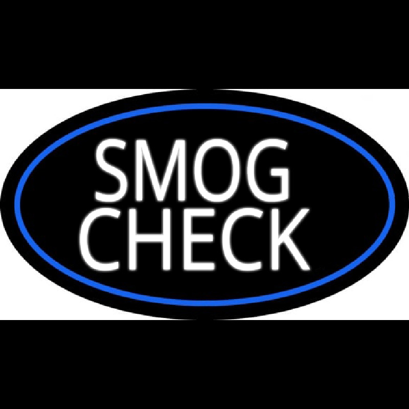Smog Check Logo Blue Oval Enseigne Néon