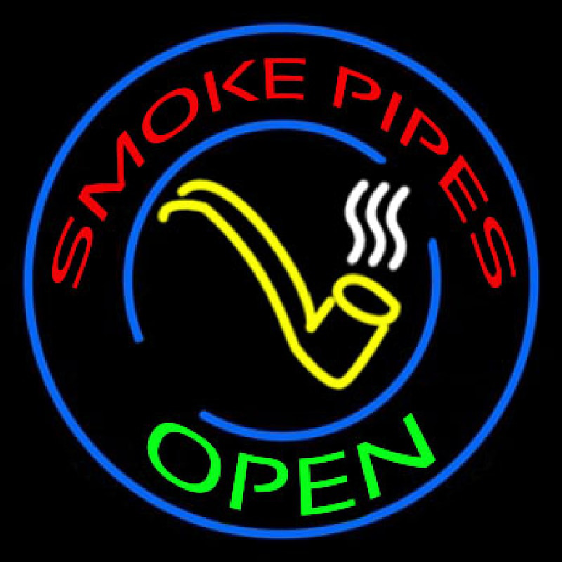 Smoke Pipes Open Circle Enseigne Néon