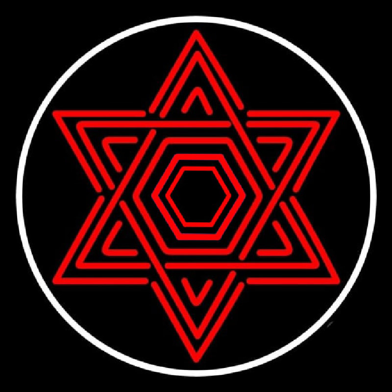 Star Of David Judaism With Border Enseigne Néon
