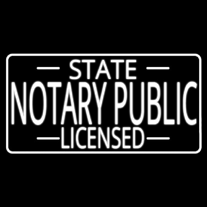 State Notary Public Licensed Enseigne Néon
