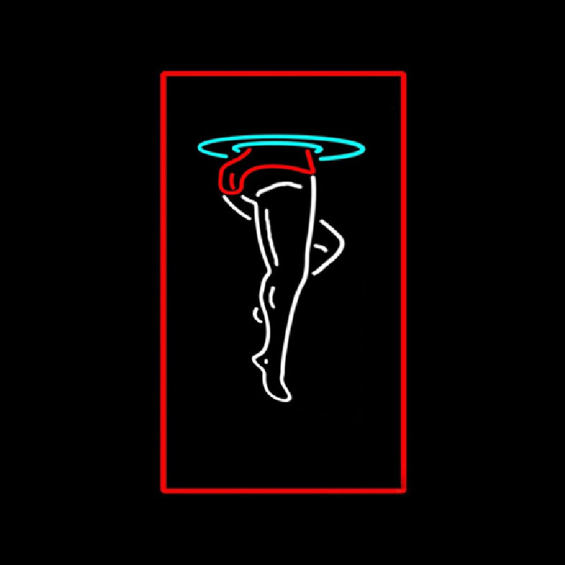Strip Girl Leg Logo Enseigne Néon