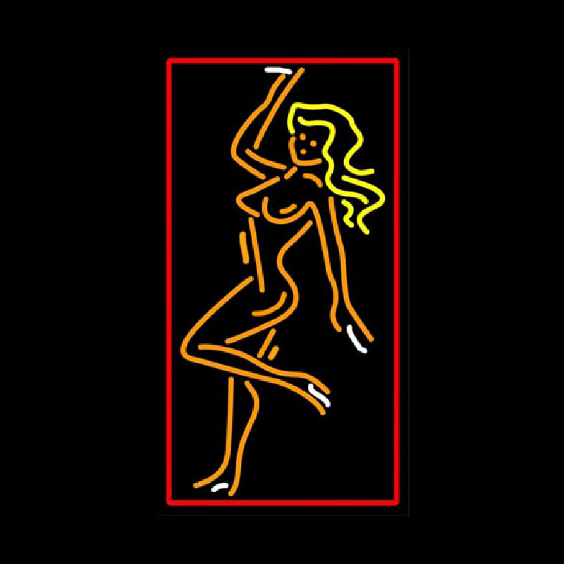Strip Girl Pose Enseigne Néon
