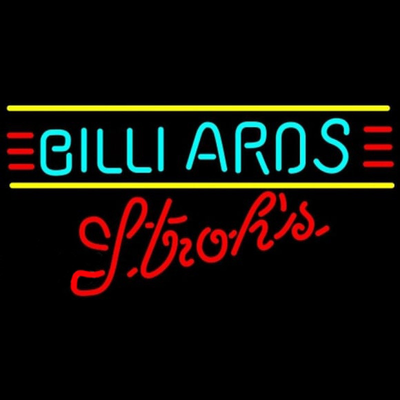 Strohs Billiards Te t Borders Pool Beer Sign Enseigne Néon