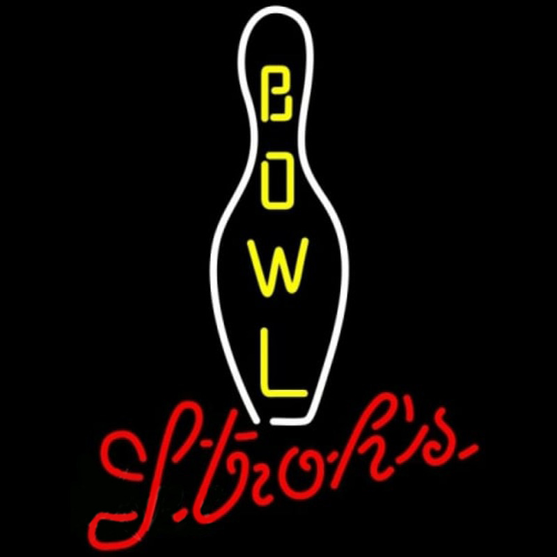 Strohs Bowling Beer Sign Enseigne Néon