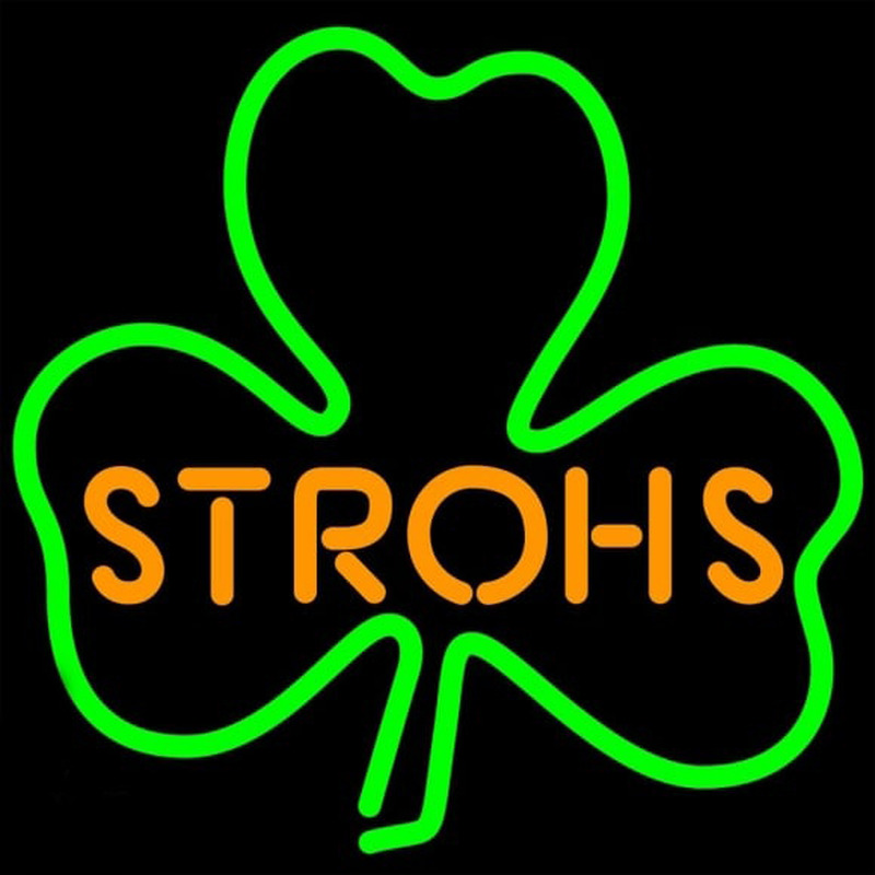 Strohs Green Clover Beer Sign Enseigne Néon