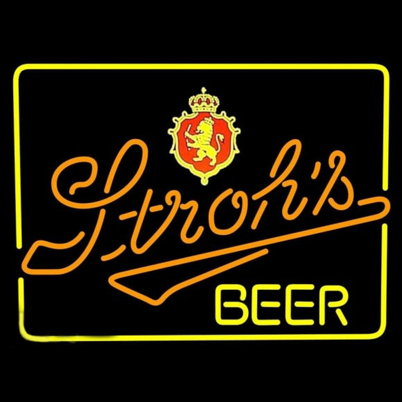 Strohs Lighted Beer Sign Enseigne Néon