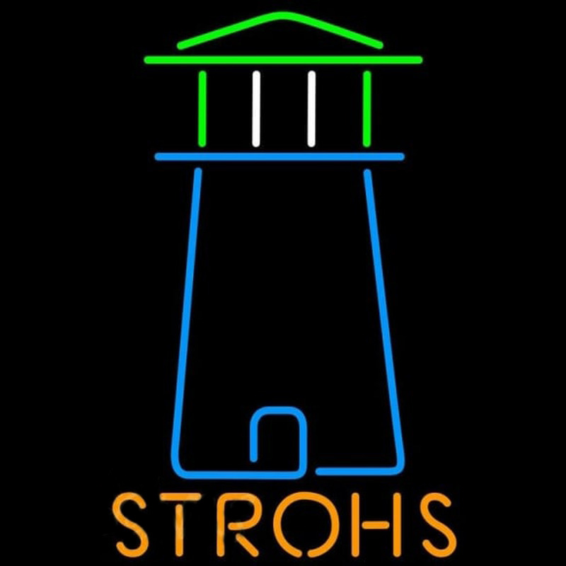 Strohs Lighthouse Art Beer Sign Enseigne Néon