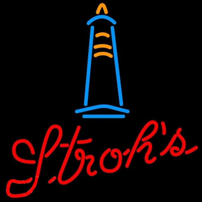 Strohs Lighthouse Beer Sign Enseigne Néon