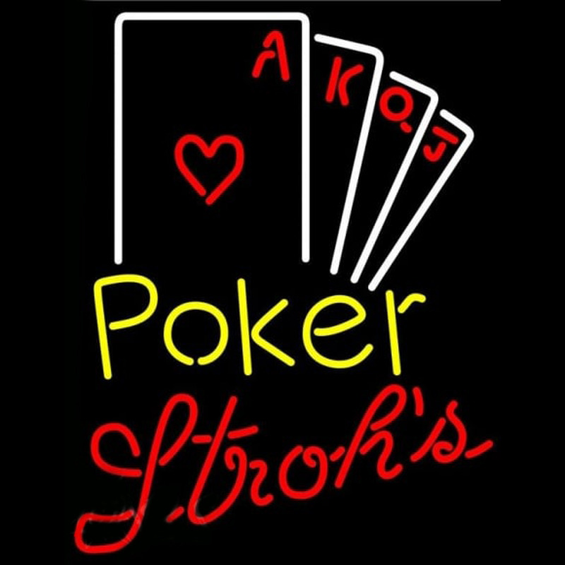 Strohs Poker Ace Series Beer Sign Enseigne Néon