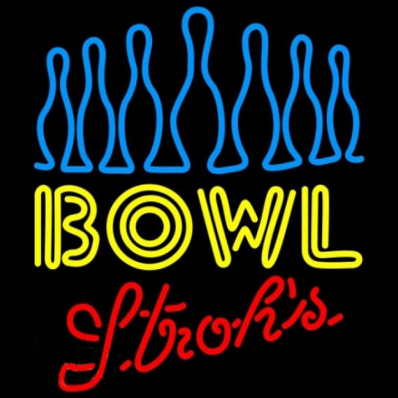 Strohs Ten Pin Bowling Beer Sign Enseigne Néon