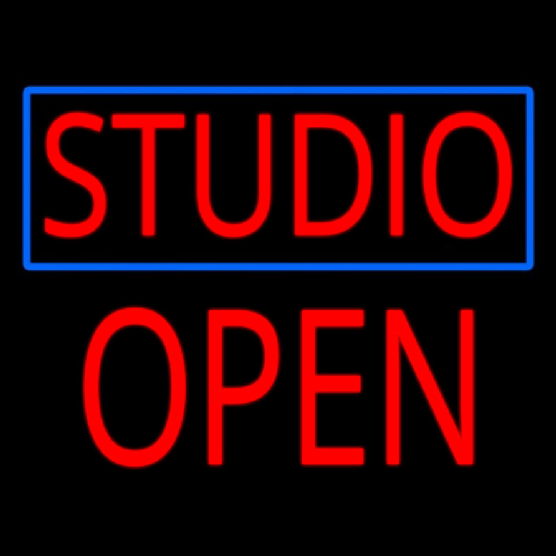 Studio Blue Border Open Block Enseigne Néon