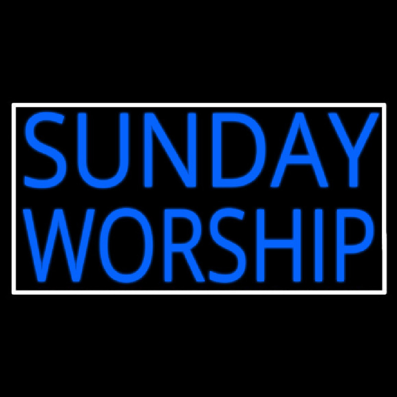 Sunday Worship With Border Enseigne Néon