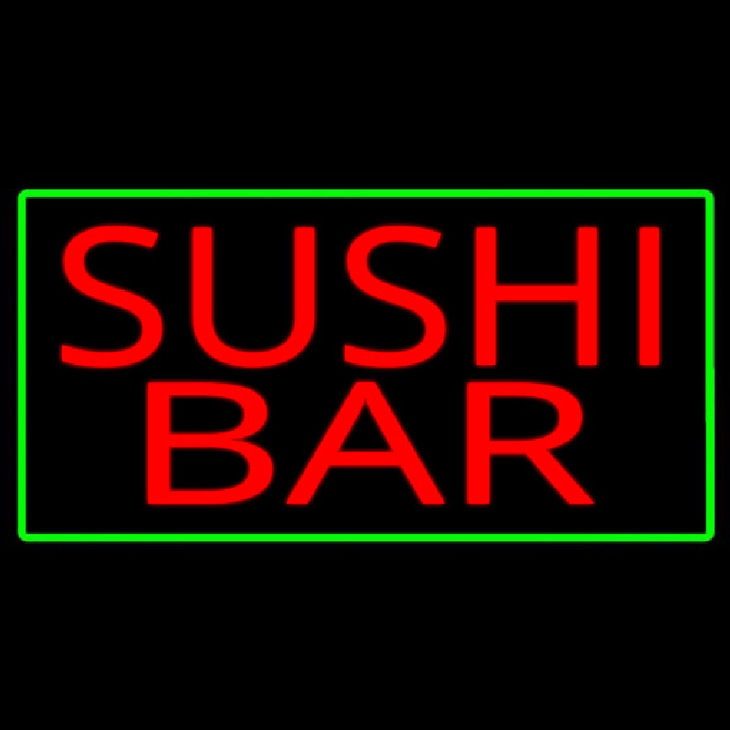 Sushi Bar With Green Border Enseigne Néon
