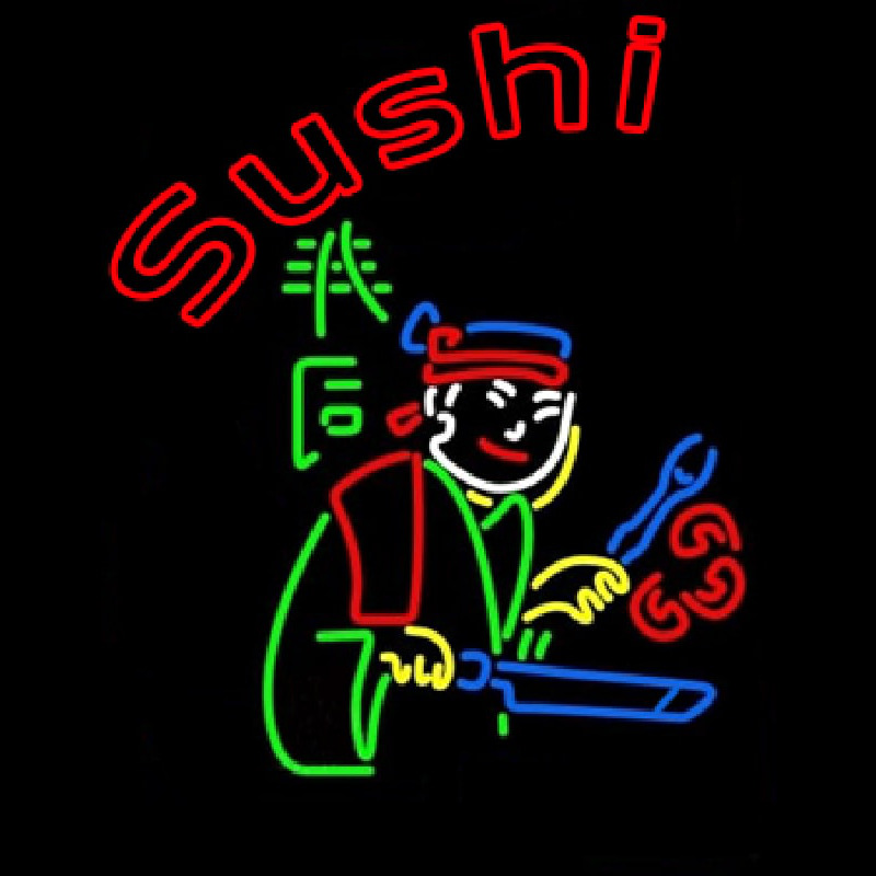 Sushi Chef Logo Enseigne Néon