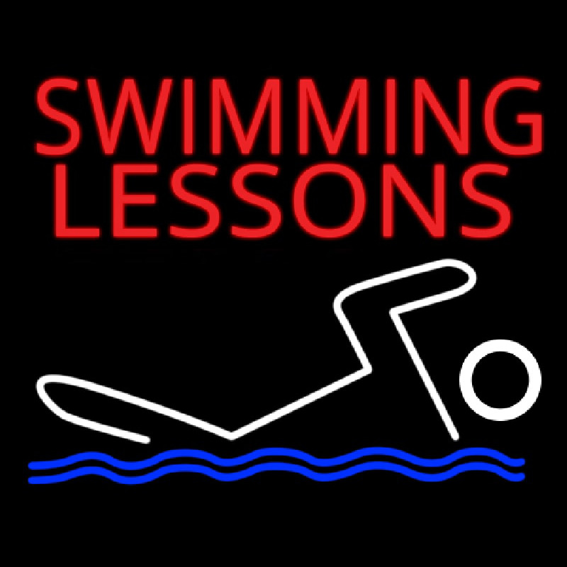 Swimming Lessons Enseigne Néon