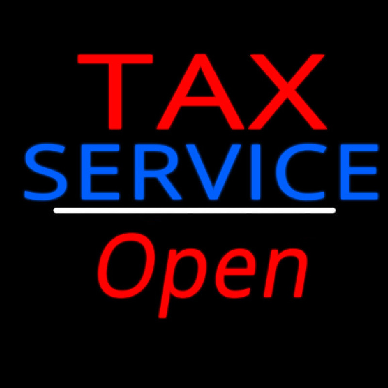 Ta  Service Open White Line Enseigne Néon