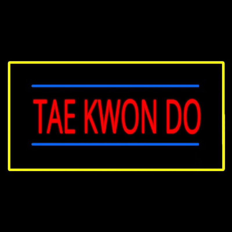 Tae Kwon Do Rectangle Yellow Enseigne Néon