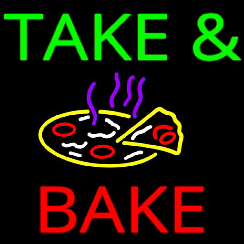 Take And Bake Pizza Logo Enseigne Néon