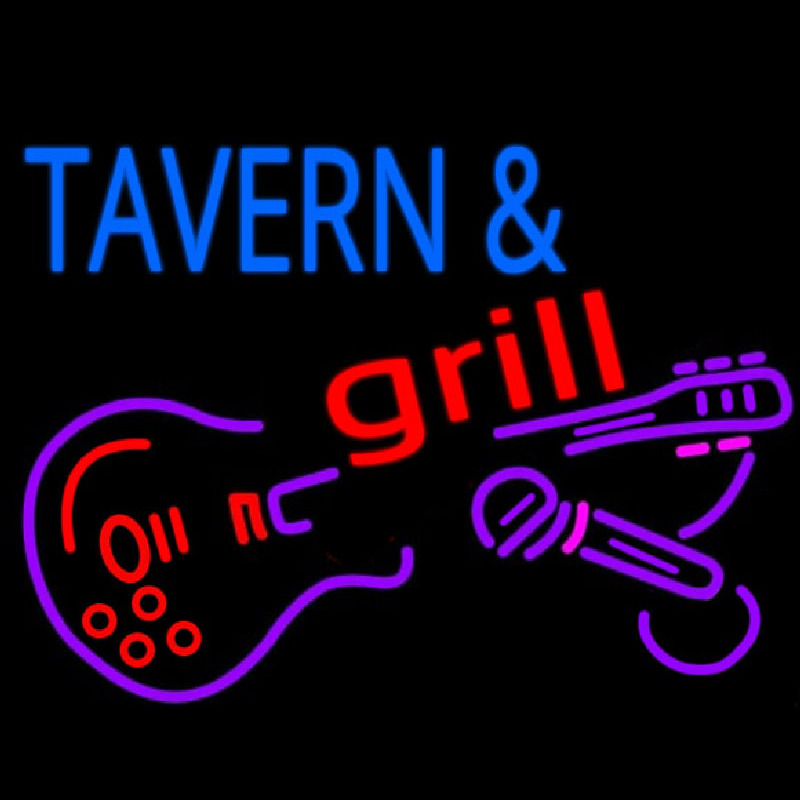 Tavern And Grill Guitar Enseigne Néon