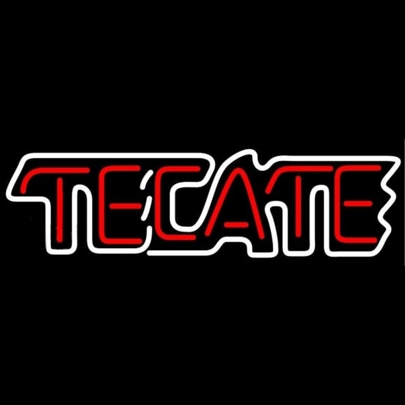 Tecate White Border Beer Sign Enseigne Néon