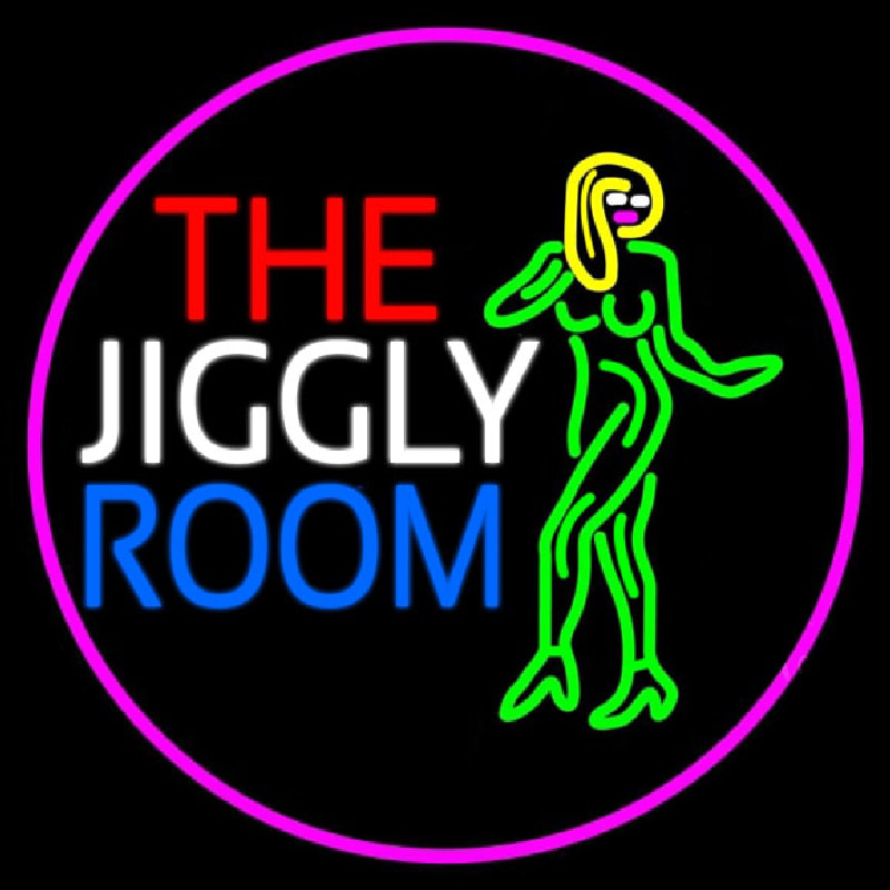 The Jiggly Room With Girl Logo Enseigne Néon