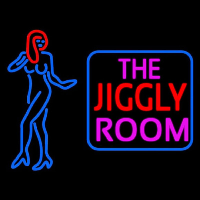 The Jiggly Room With Girl Logo Enseigne Néon