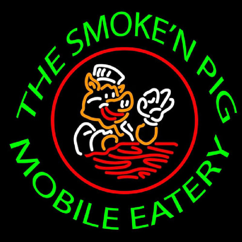 The Smoken Pig Mobile Eatery Enseigne Néon