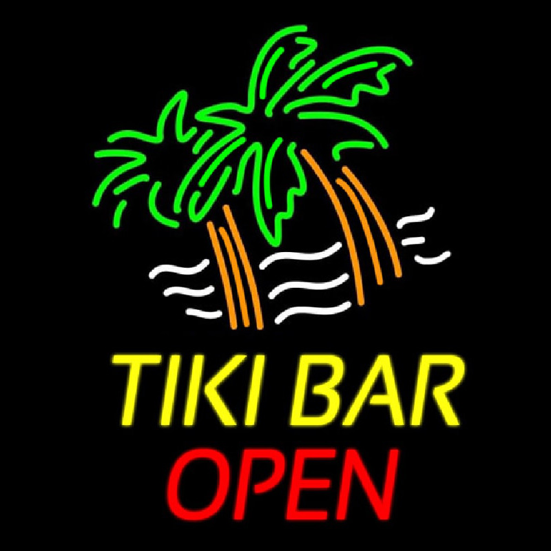 Tiki Bar Open Enseigne Néon
